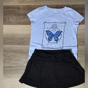 wonder nation Light Blue Tee with Moon Phase Graphic